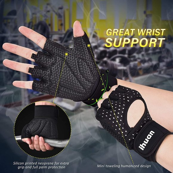 Breathable Weight Lifting Gloves: Fingerless Workout Gym Gloves - Picture 3 of 6